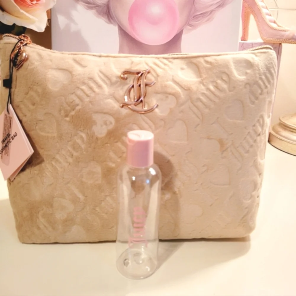🌺Juicy Couture Logo Cosmetic Bag Cosmetic Case Travel Bag